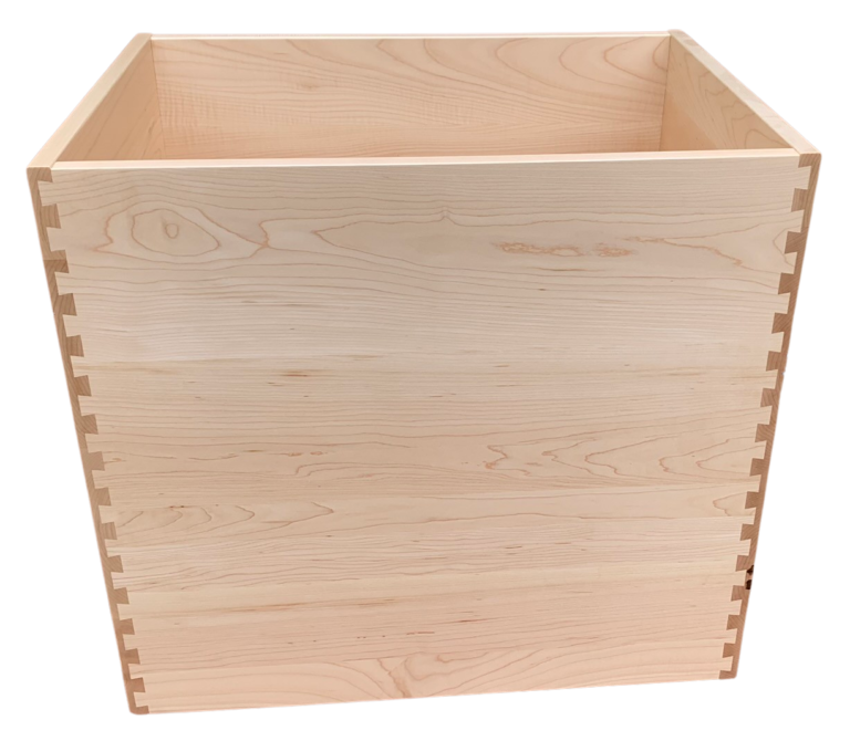 White hard maple dovetailed drawer